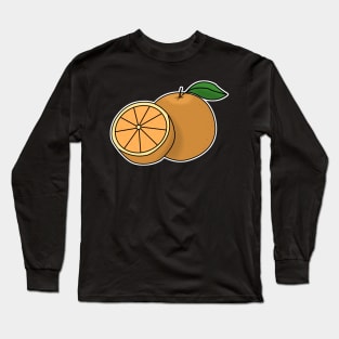 Orange hand drawn fruits summer Long Sleeve T-Shirt